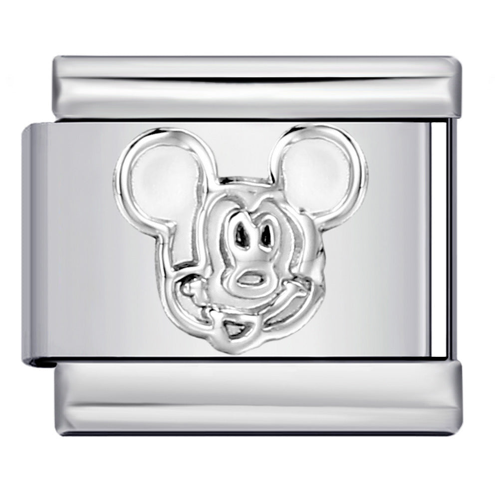 Wholesale Italian Charm Bracelet 9mm DIY Splicing Removable Convex Silver Element Stainless Steel Composable Bracelet