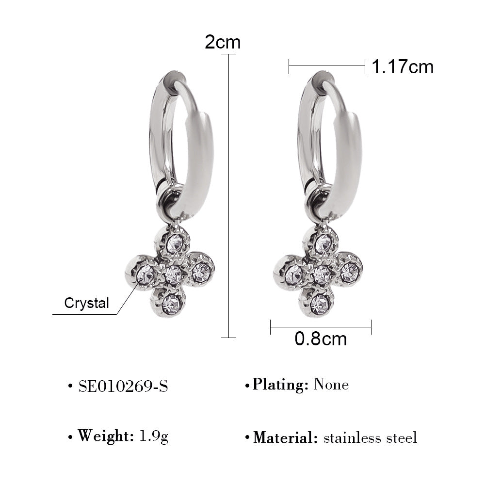 Wholesale Heart Diamond Series Retro Earrings