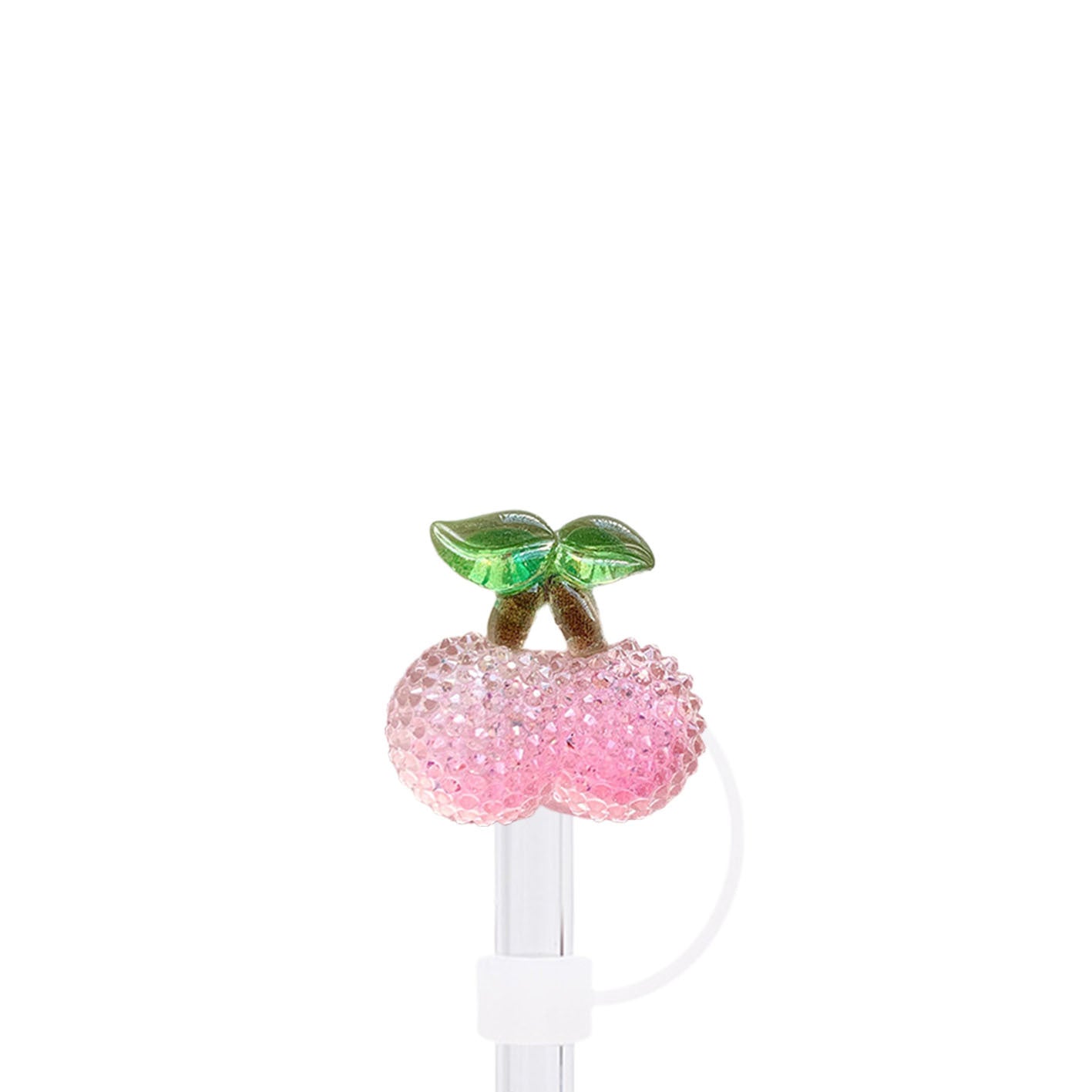 Wholesale 50pcs Glitter Sugar Strawberry Flowers Straw Cover Straw Tube Cap