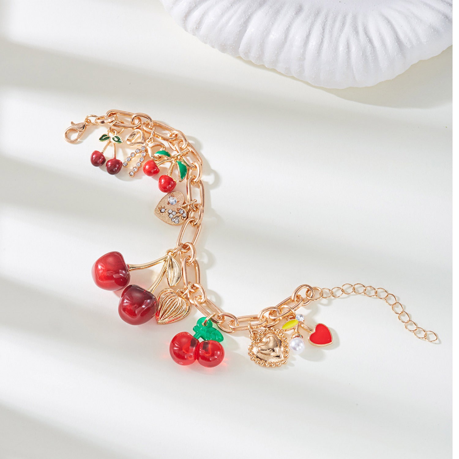 Wholesale Heart Cherry Fruit Adjustable Bracelet