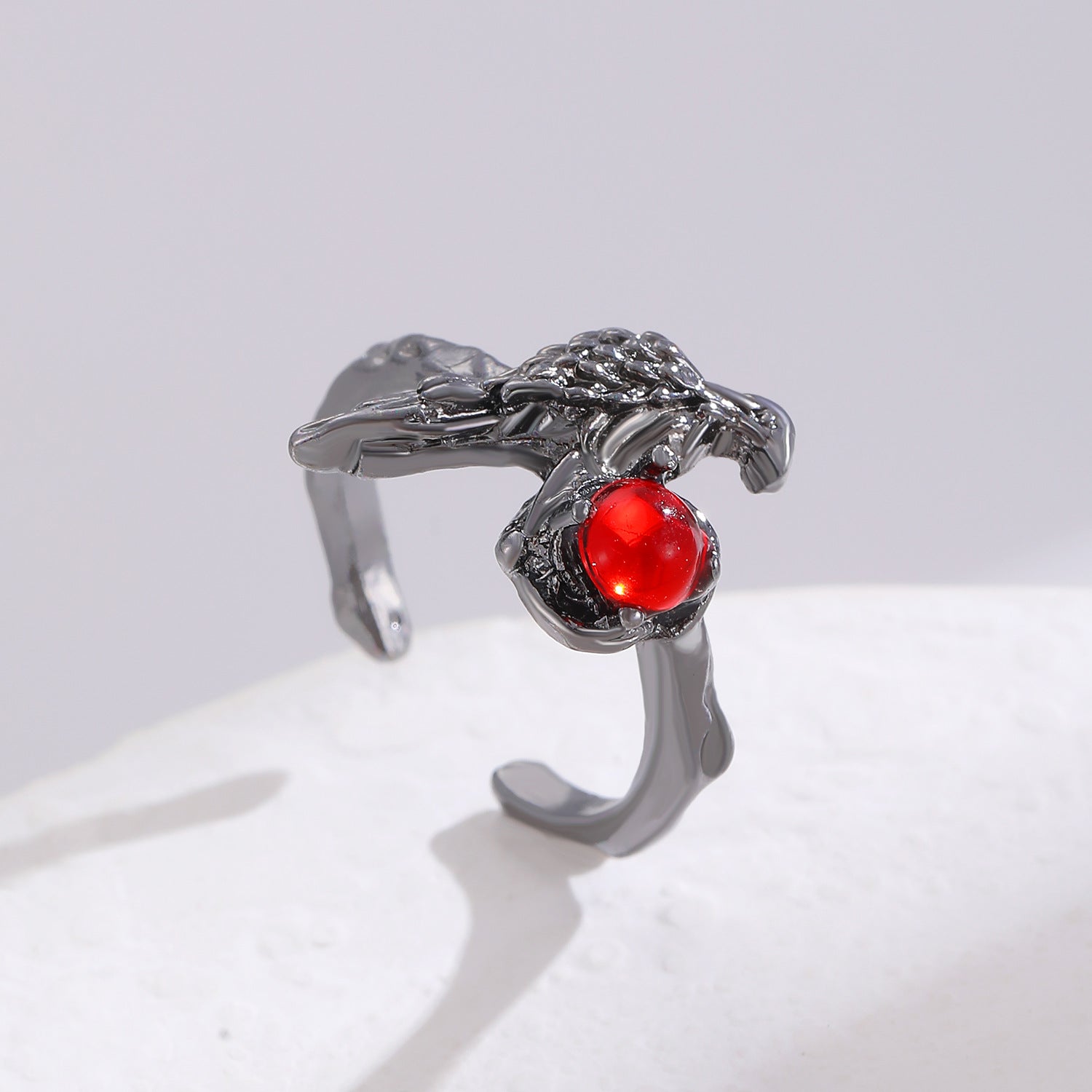 Wholesale Geometric Punk Style Ring with Diamond Pattern - Fashion Accessory for Everyday or Gift