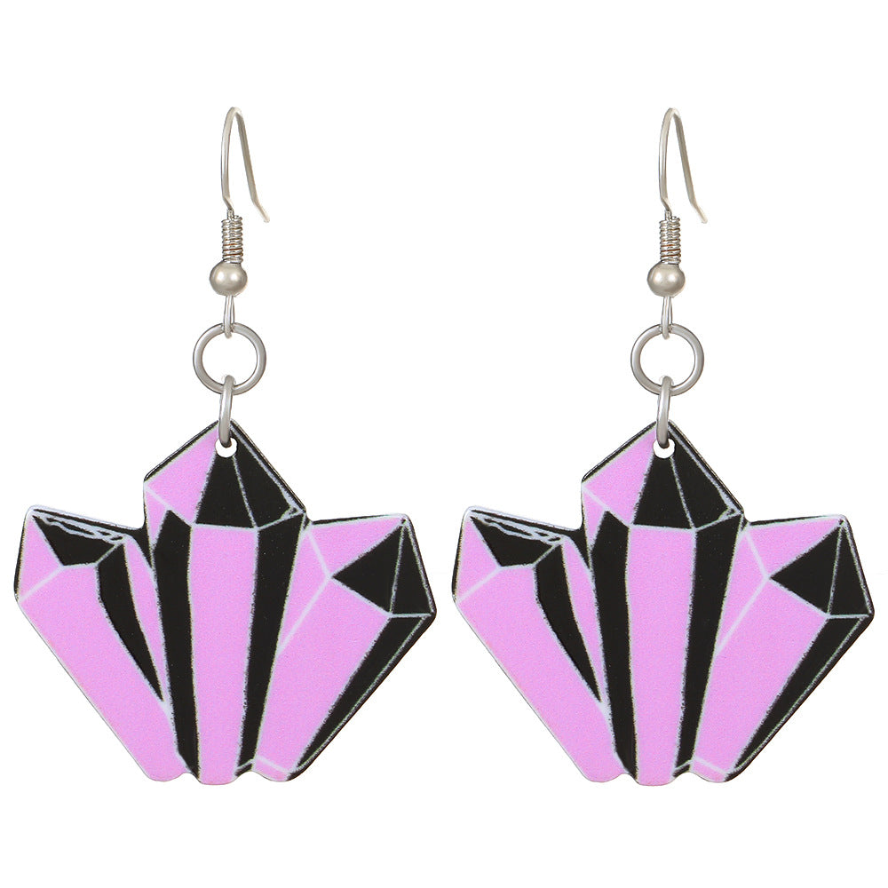 Wholesale  Acrylic Heart Skeleton Dangle Earrings for Women Party Wear Fashion Accessory