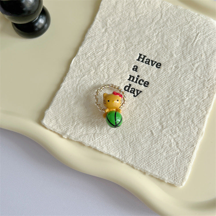 Wholesale  Beaded Cat Ring