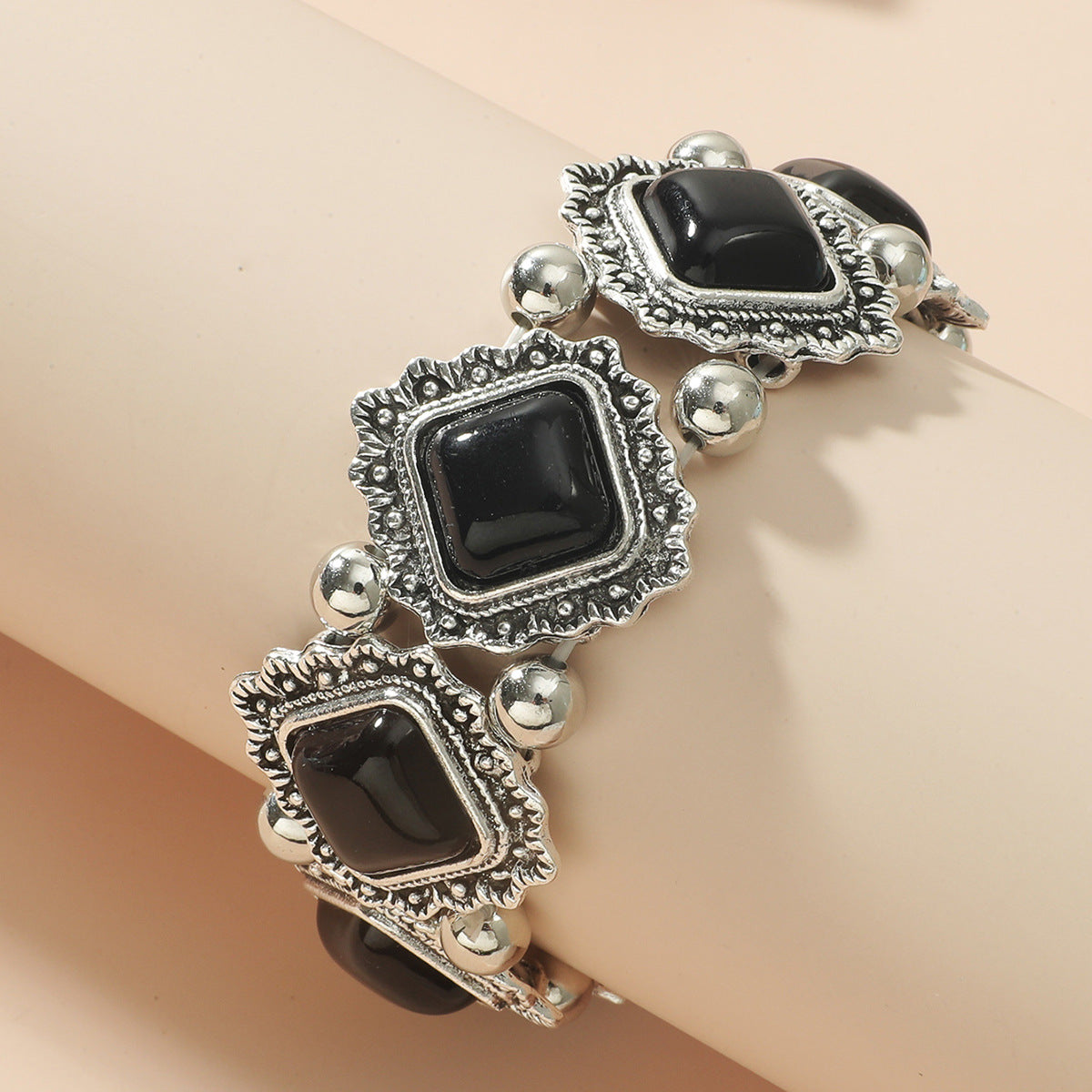 Wholesale Vintage Bohemian Alloy Turquoise Stretch Bracelets ACC-BT-JunJie009