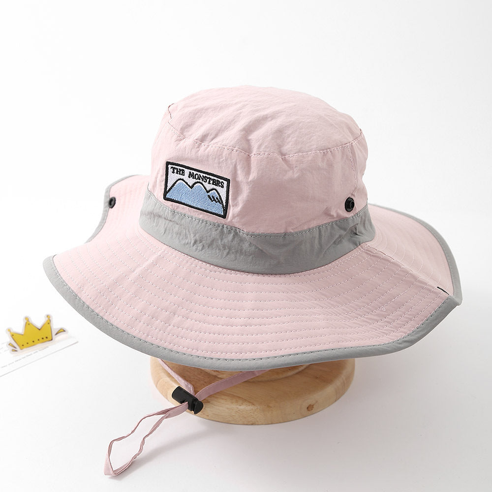 Wholesale  Children's Fisherman Hat Breathable Drawstring Outdoor Sun Protection Basin Hat