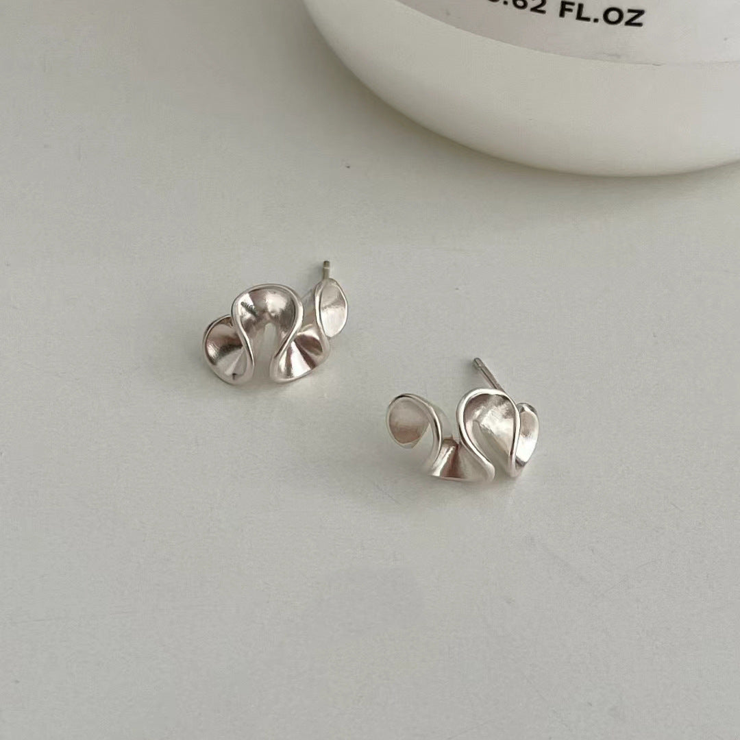 Wholesale Frosted Silver Copper Flower Geometric Ear Clips Fashion Accessory Gift