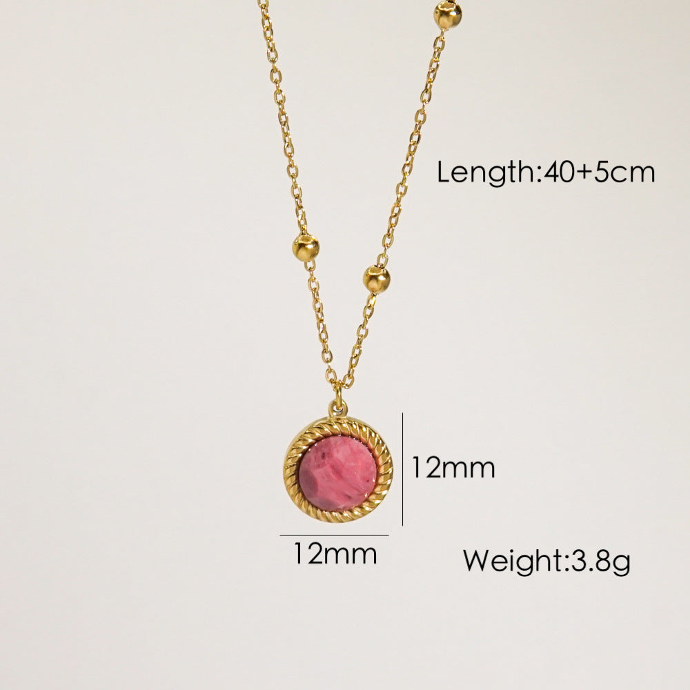 Wholesale  Stainless steel Retro Redstone Series Pendant Necklace