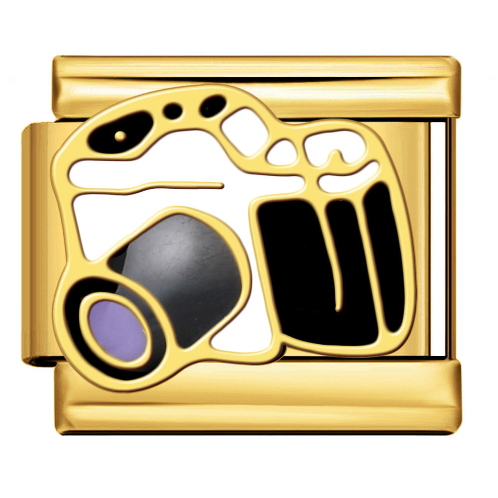 Wholesale  Italian Charm Bracelet 9mm DIY Gold-plated patterned  Creative Stainless Steel Composable Bracelet