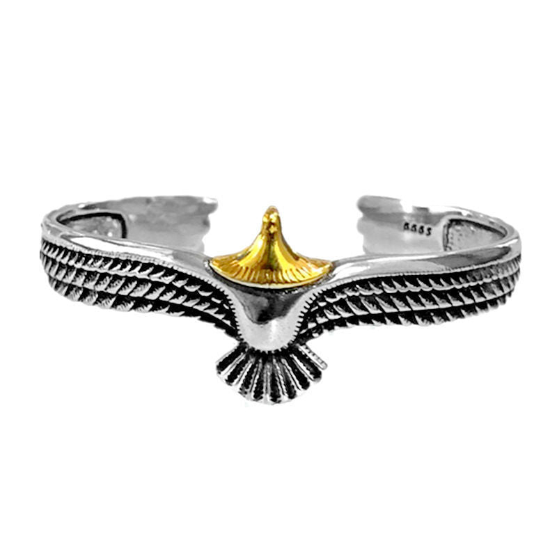 Wholesale Punk Style Eagle Cuff Bracelet,  Retro Thai Silver Finish,  Fashion Accessory for Men and Women