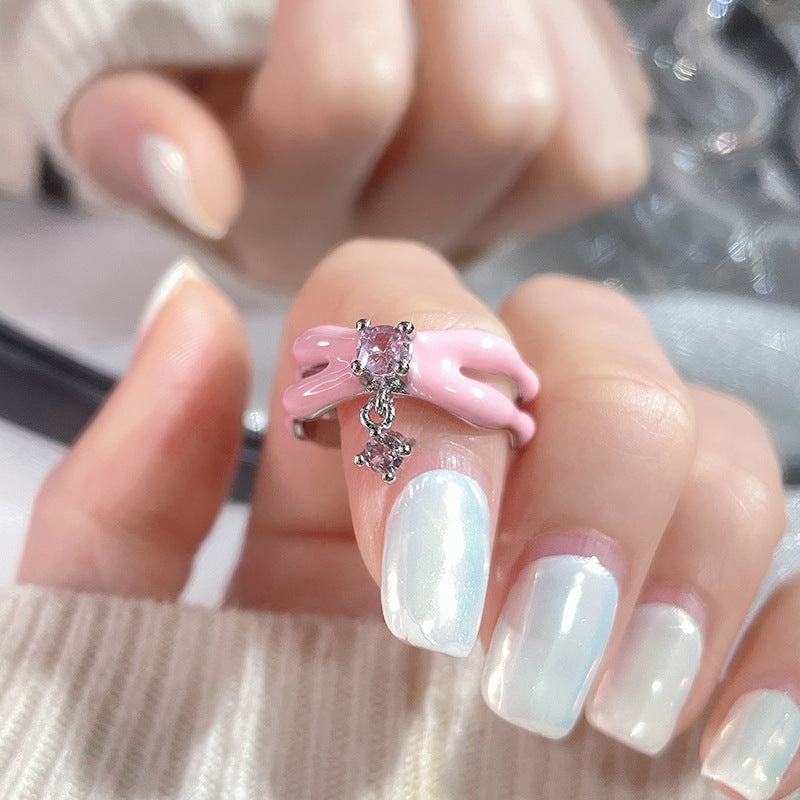 Wholesale Pink Open Ring Dopamine Index Finger Ring ACC-RS-JiuHao004