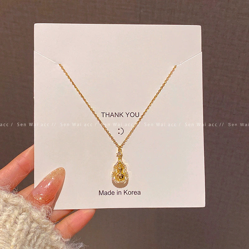 Wholesale Titanium Steel Collarbone Necklace with Zircon and Pearl Pendant