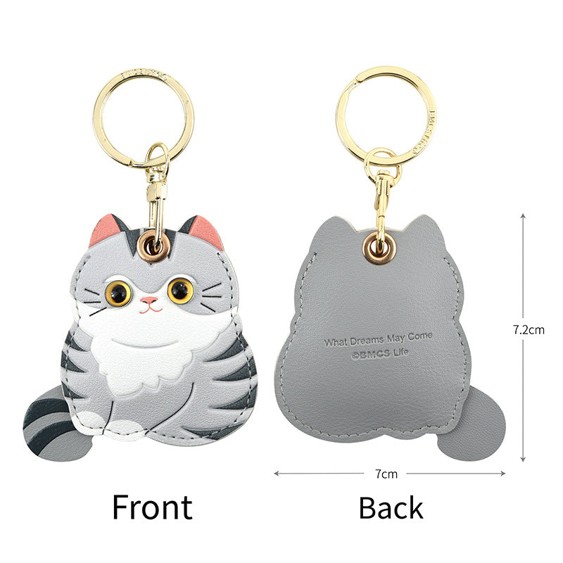 Wholesale Fruit Print Drop Shaped PU Leather Card Holder Keychain Cute Bag Charm Boutique Resale Gift