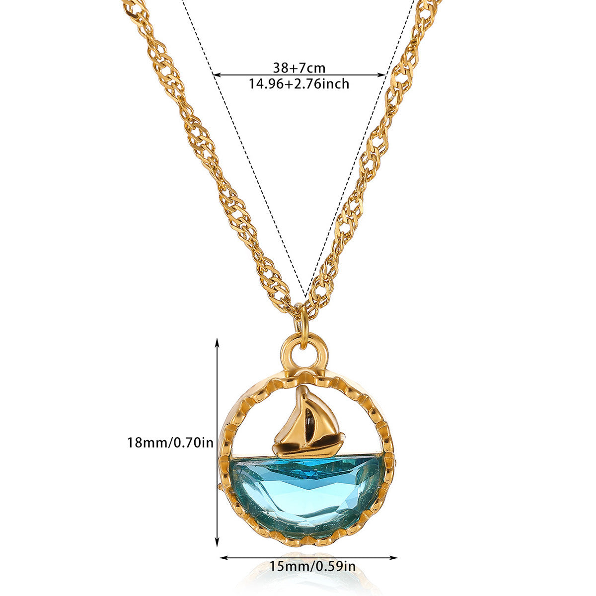 Wholesale Stainless Steel Ocean Series Whale Necklace