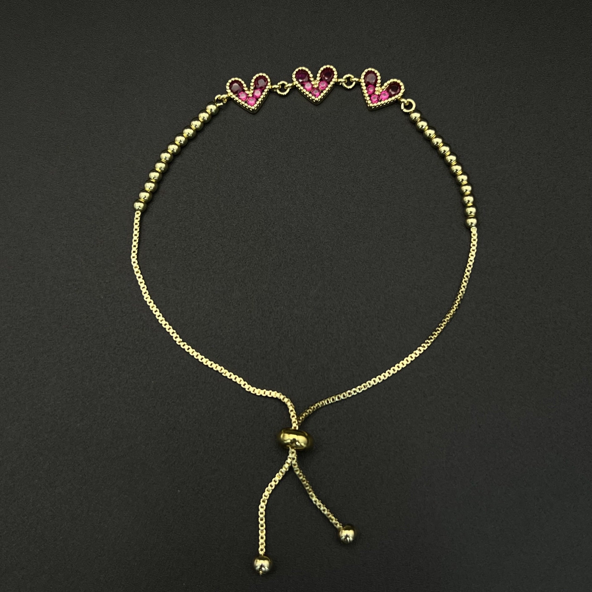 Wholesale Stainless steel heart-shaped zircon bracelet