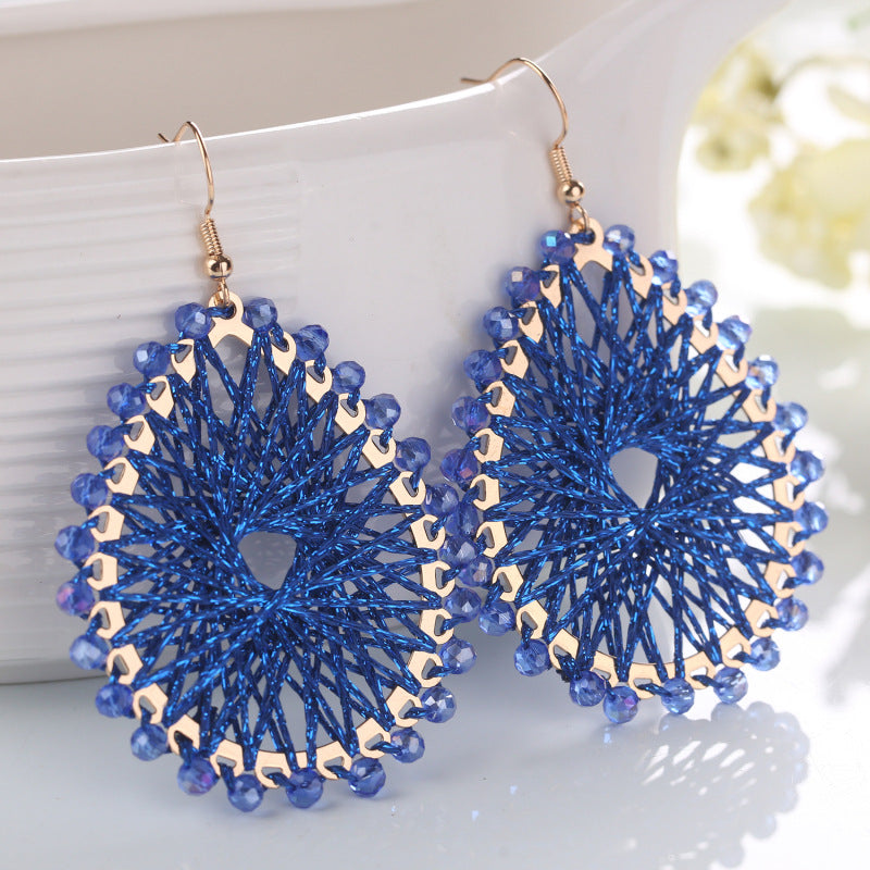 Wholesale 3 pairs/pack  Christmas Handmade Winding Silk Earrings