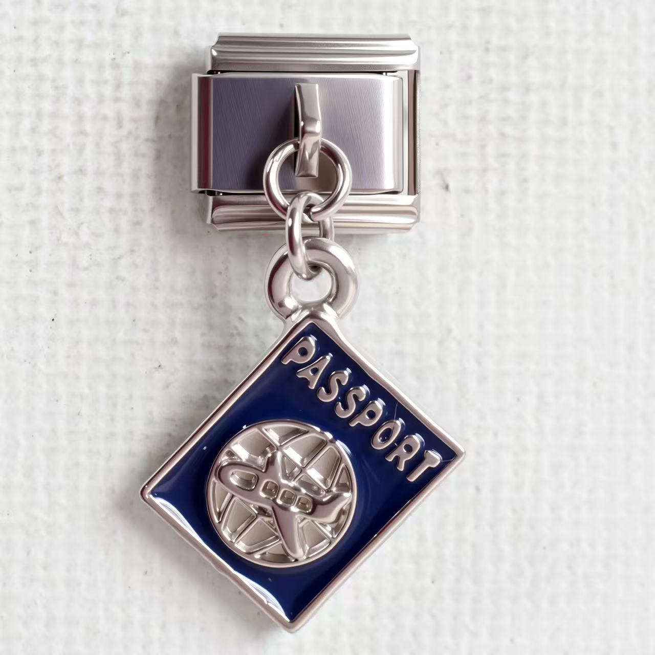 Wholesale 5pcs/pack Makeup &  Accessories Enamel Italian Charms Single Section Creative Stainless Steel Composable Bracelet