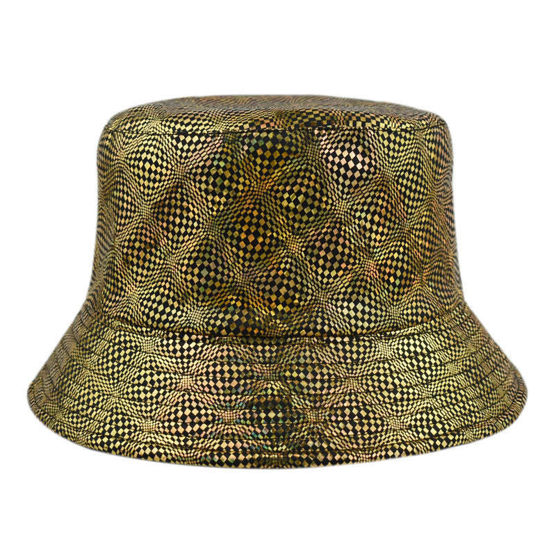 Wholesale  Fashion Rainbow Colorful Gold and Silver Fish Scale Basin Hat