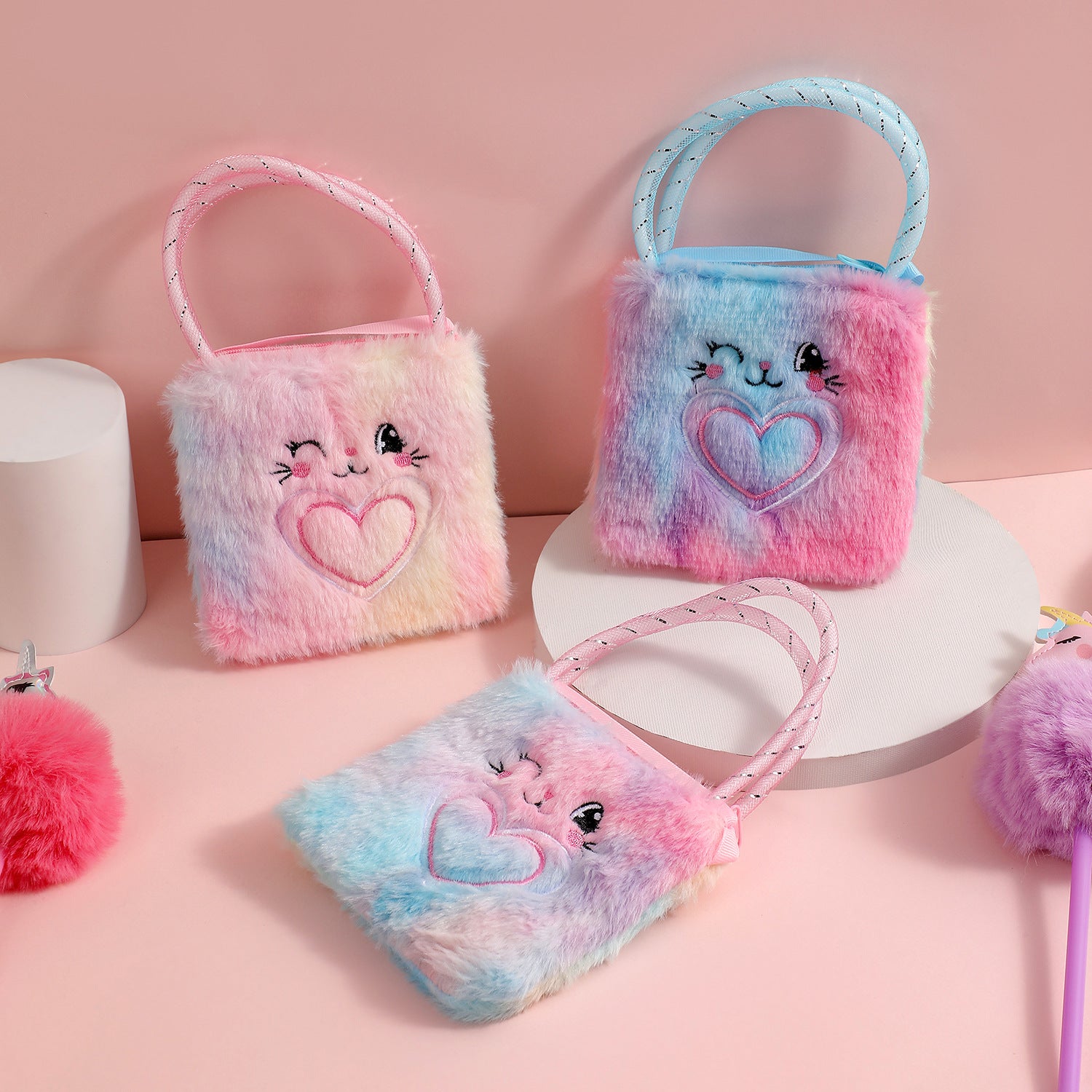 Wholesale  Love Bear Plush Small Bag Wallet