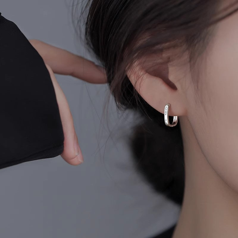 Wholesale 925 Sterling Silver Square Ear  Earrings