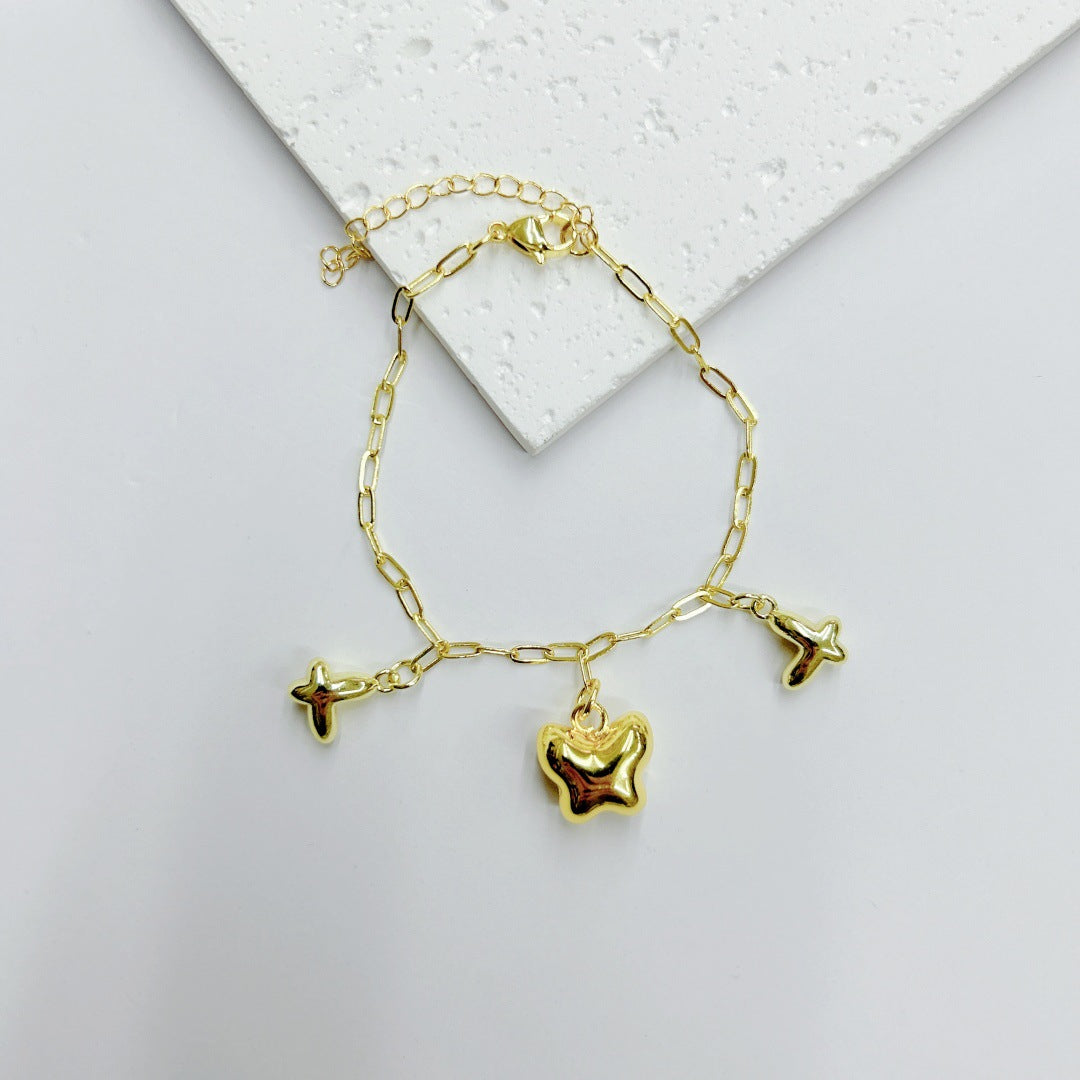 Wholesale Egg-shaped Chain Butterfly Love Five-pointed Star Bracelet