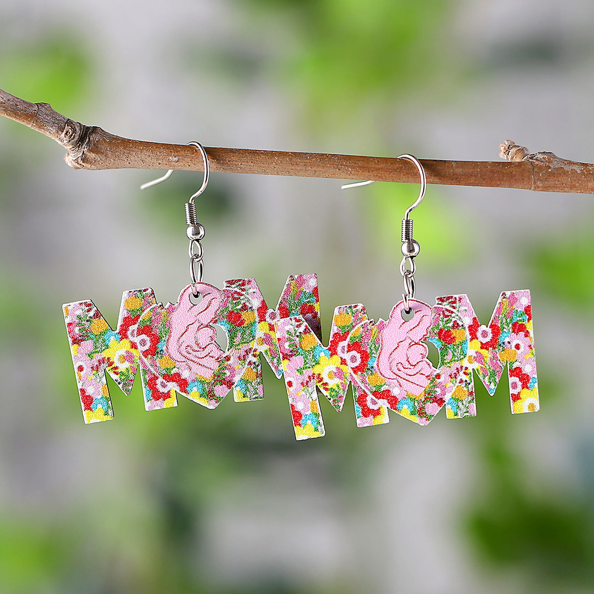 Wholesale  MOM flower love bouquet pendant earrings