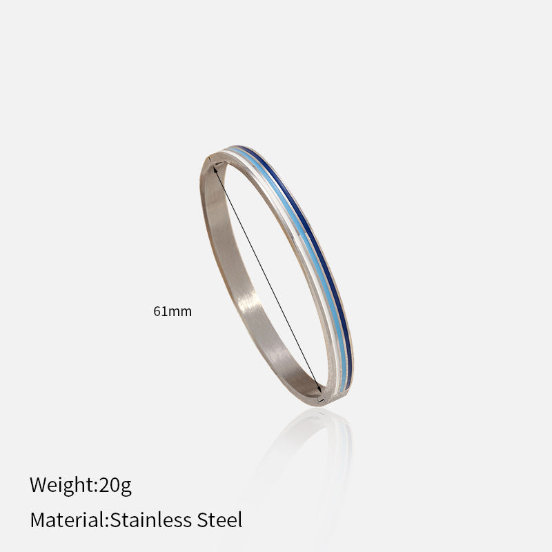 Wholesale colored titanium steel enamel bracelet