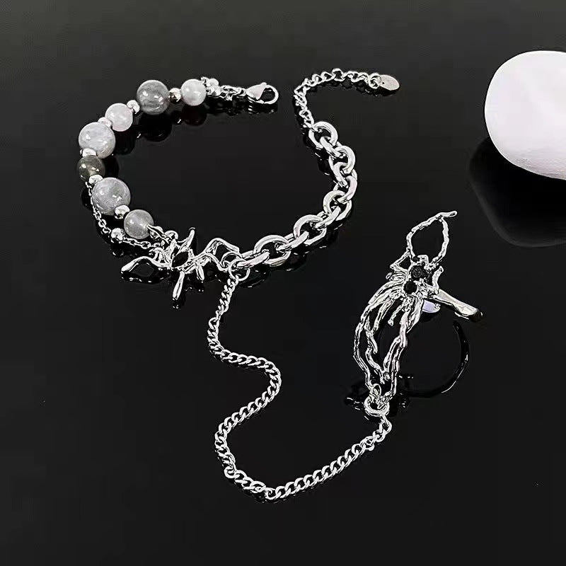 Wholesale spider bracelet ring integrated chain