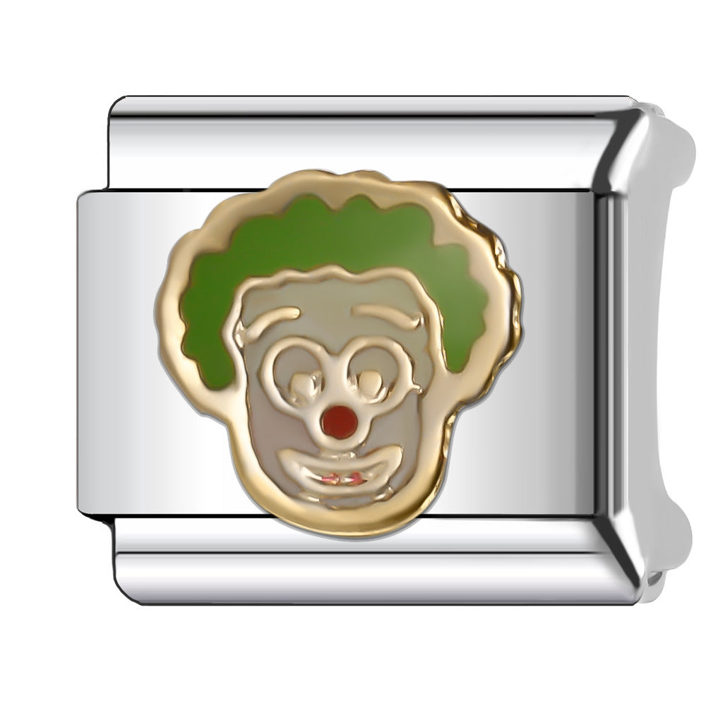 Wholesale Italian Charm Bracelet 9mm DIY Splicing Stainless Steel Creative Pattern Composable Bracelet