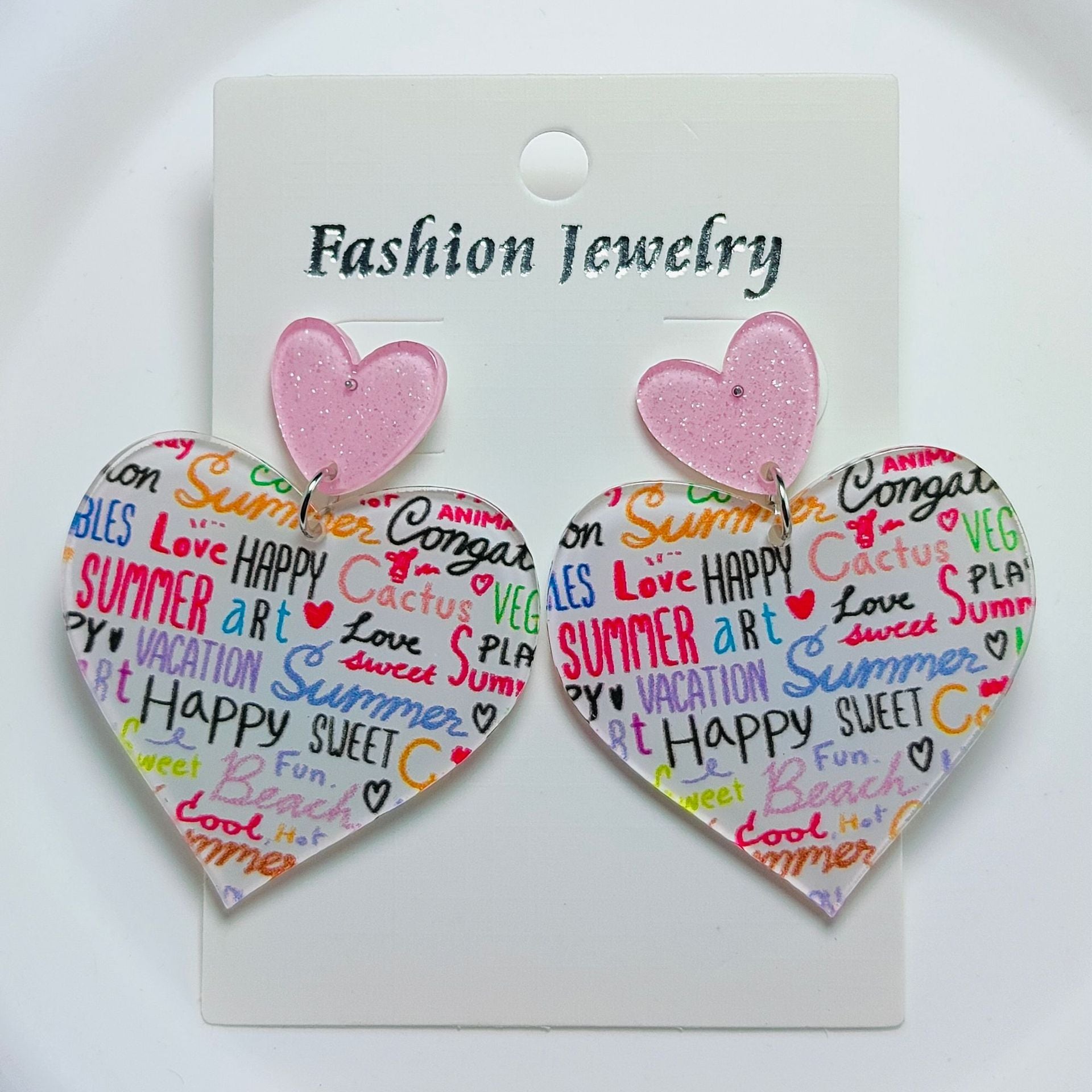 Wholesale Mother's Day Love Acrylic Sheet Letter Earrings ACC-ES-Qiyu013
