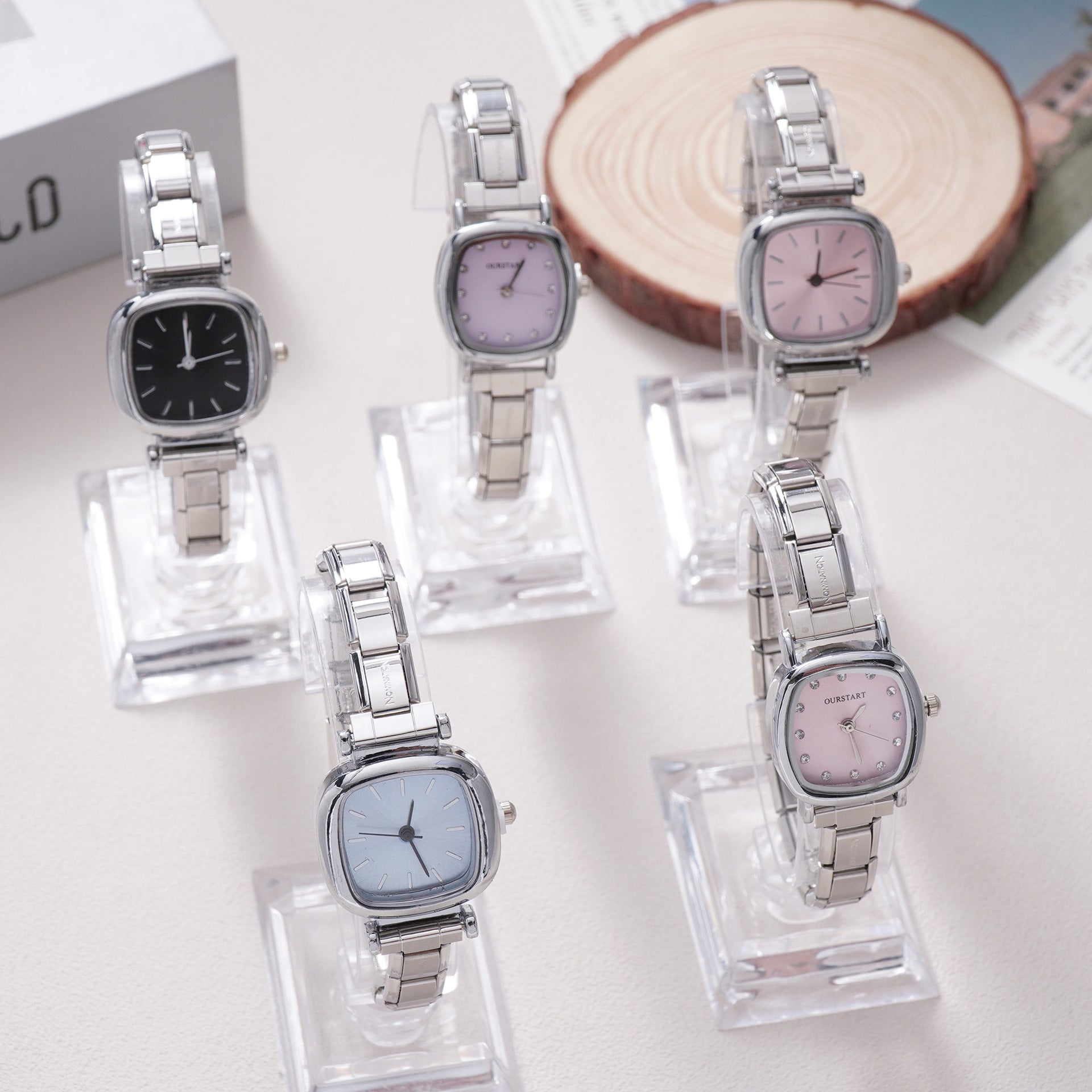 Wholesale Cross-Border Module Watch for Girls Niche Steel Band Casual Fashion Ladies Watch Female Student Bracelet