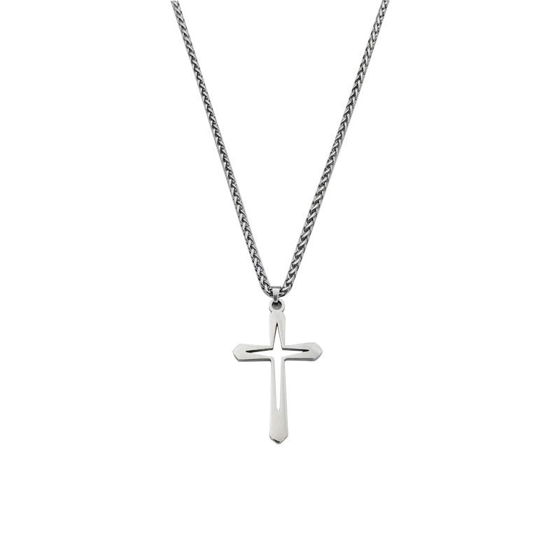 Wholesale Stainless Steel Hollow Cross Necklace