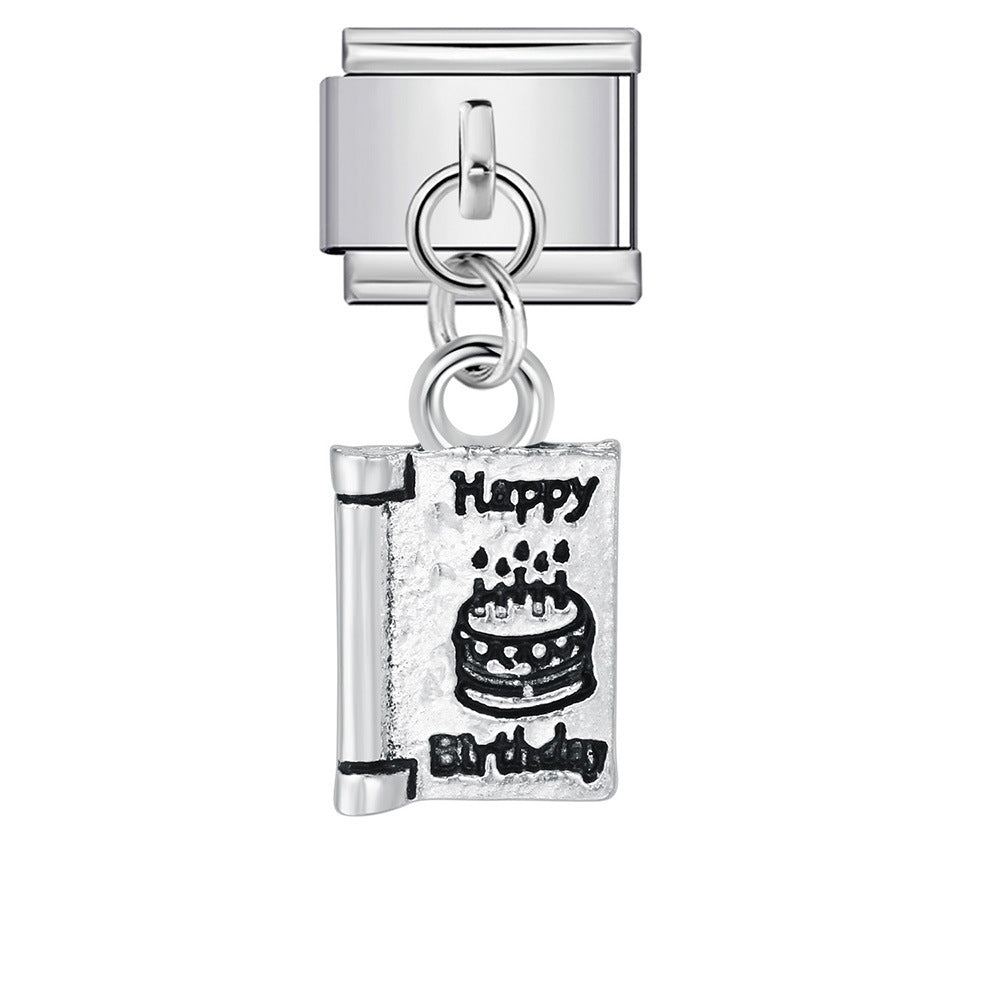 Wholesale Italian Charm Bracelet 9mm DIY Cute silver pendant  Creative Stainless Steel Composable Bracelet