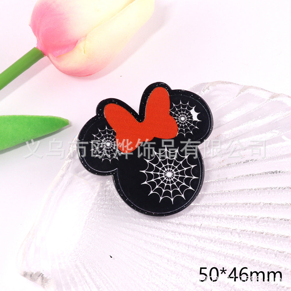 Wholesale 10pcs DIY Flatback Cartoon  Acrylic Flatback Badge Reels Retractable Keychain DIY Accessories