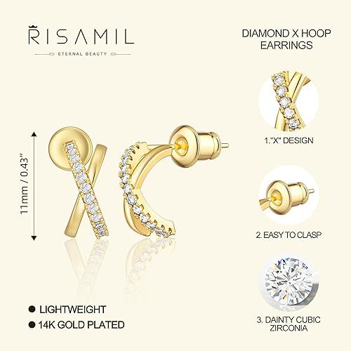 Wholesale Cross Zircon Earrings Gold Plated Sparkle Fashion Jewelry for Gift Boutique Resale