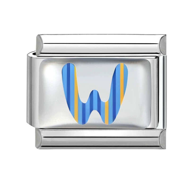 Wholesale 9mm Italian Charm Starter Bracelets DIY Letter Series Stainless Steel Composable Bracelet