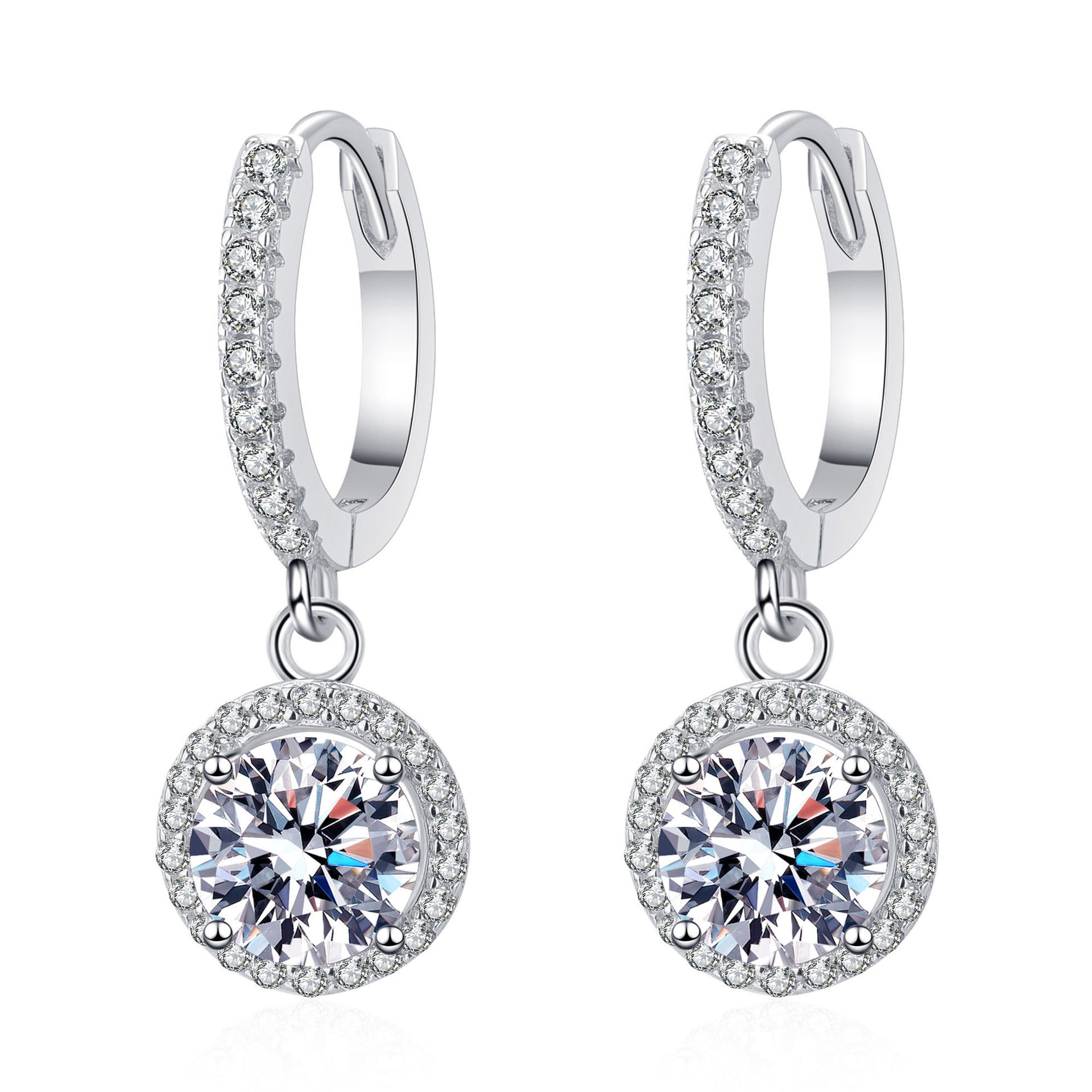 Wholesale 925 sterling silver earrings  moissanite earrings