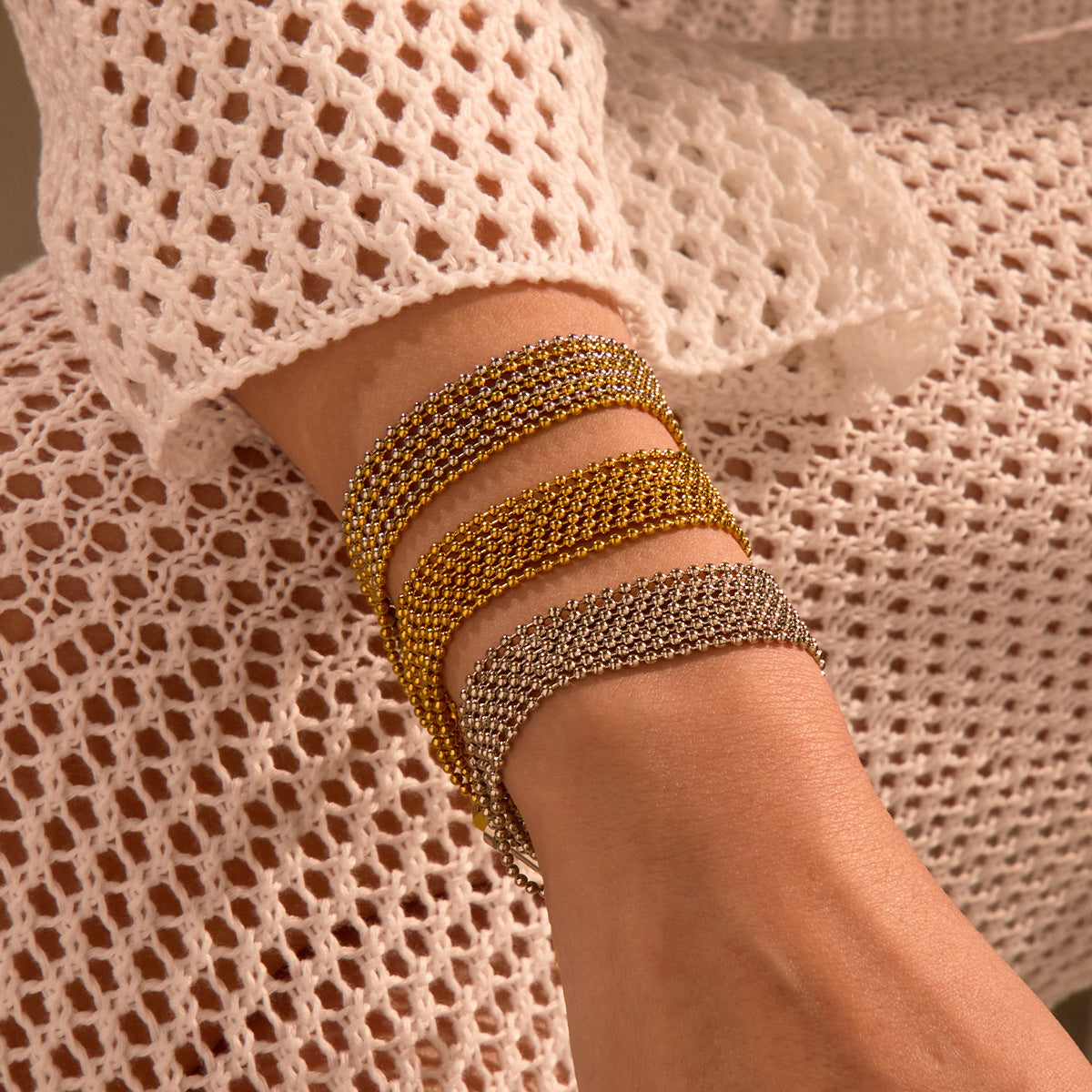 Wholesale Stainless steel bracelet multi-layer tassel  bracelet