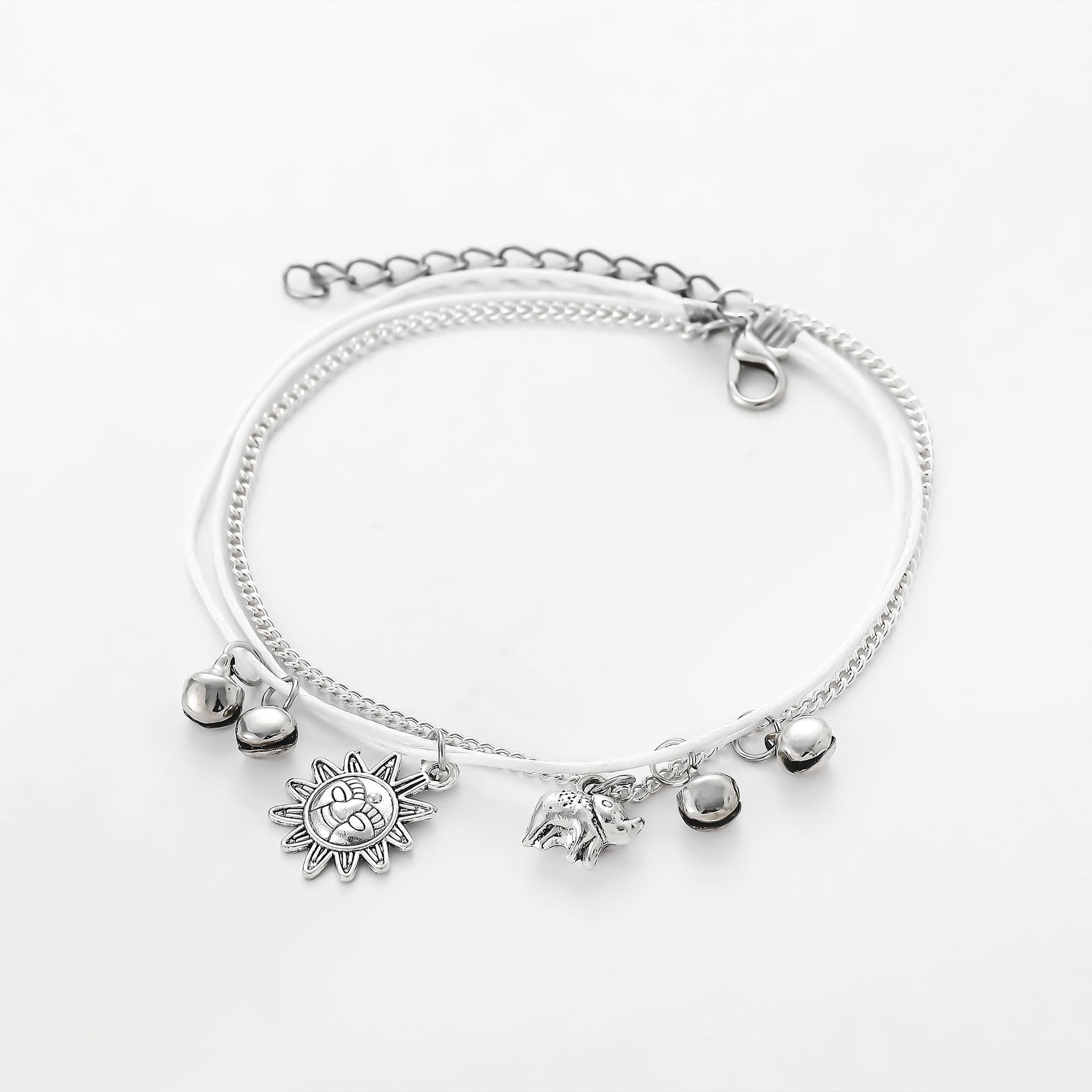 Wholesale Walrus Bell Sunflower Multilayer Anklet