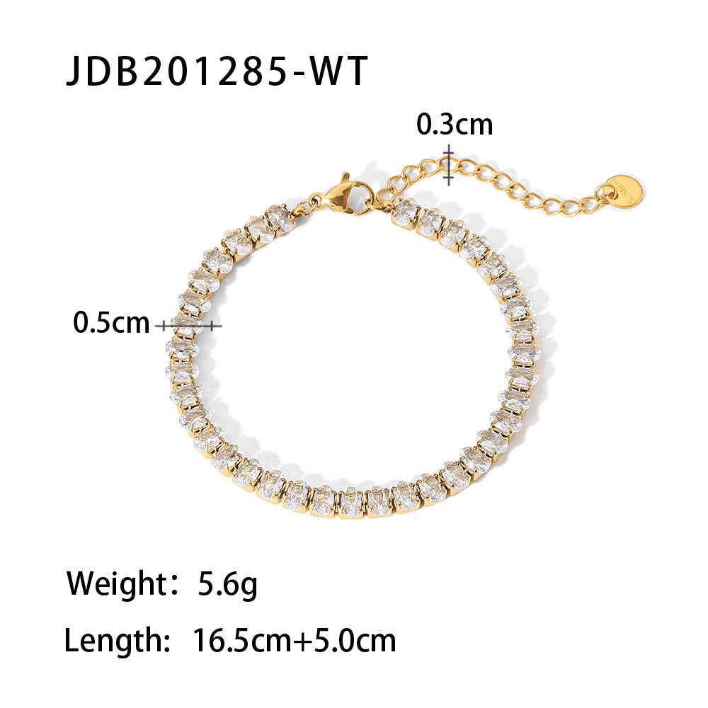 Wholesale 18K Gold Plated Bracelet Stainless Steel Bracelets Inlaid Zircon Jewelry ACC-BT-JD004