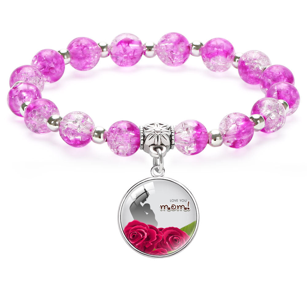 Wholesale  Mother's Day Bracelet Letter English Design Beaded Pendant Bracelet