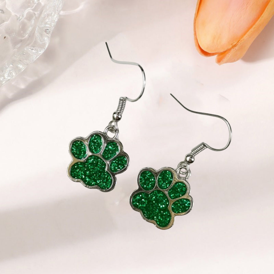 Wholesale Cute Creative Dog Footprint Pendant Oil Drop Earrings Cute Earrings ACC-ES-JunJie004