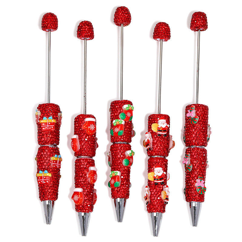 Wholesale 5PCS full diamond Christmas Beadable Pens