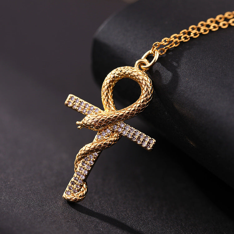 Wholesale Vintage Gold Cross Necklaces Zircon Clavicle Chain Choker Necklace ACC-NE-SY010