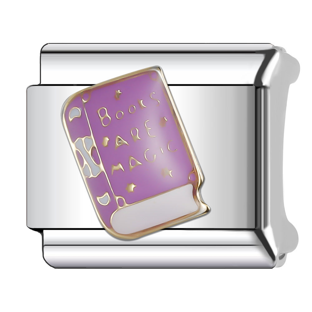 Wholesale Italian Charm Bracelet 9mm DIY Splicing Tutorial Student Series Stainless Steel Composable Bracelet