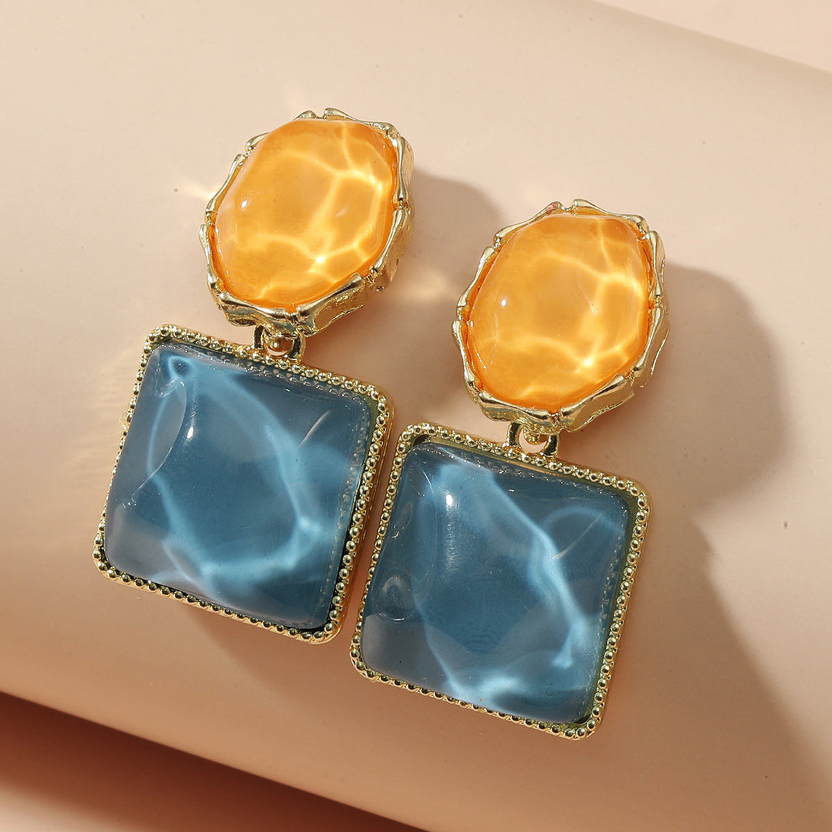 Wholesale Trendy Resin Water Ripple Earrings,  French Style Fashion Jewelry for Everyday Wear