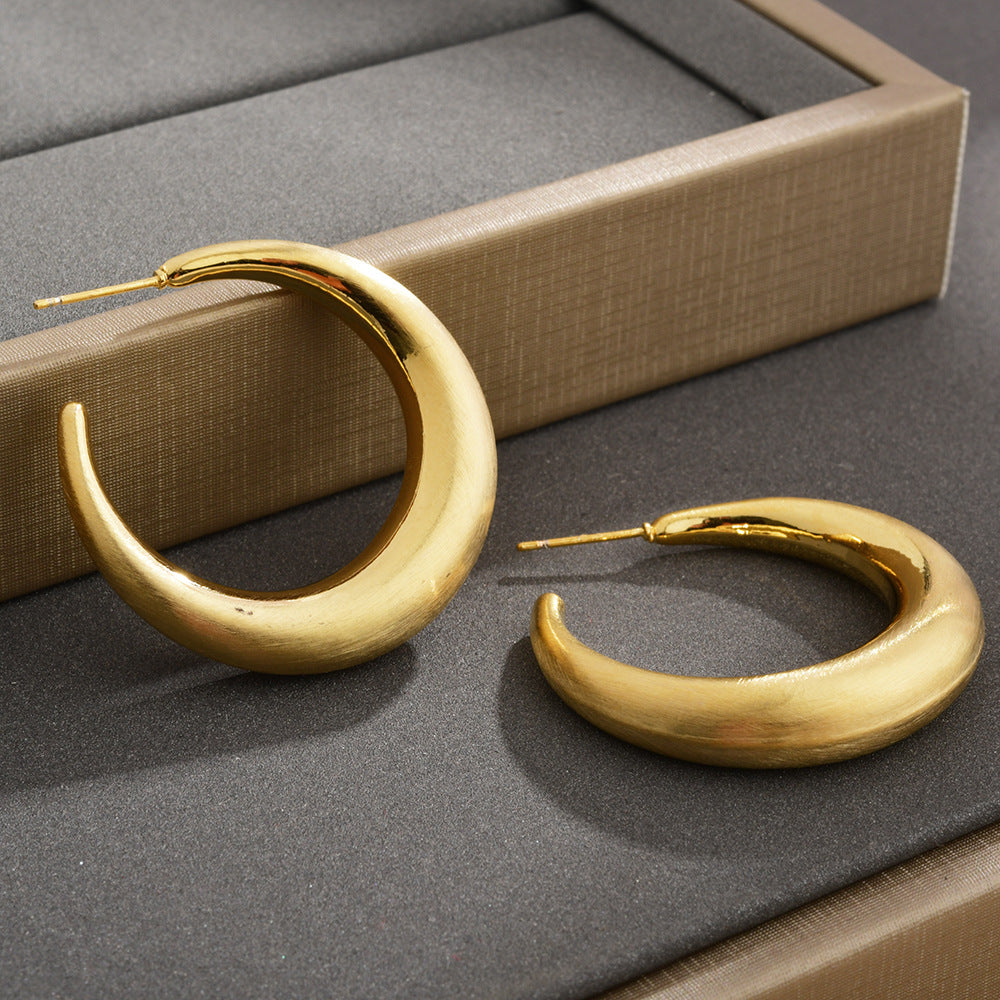 Wholesale  C- type brushed earrings