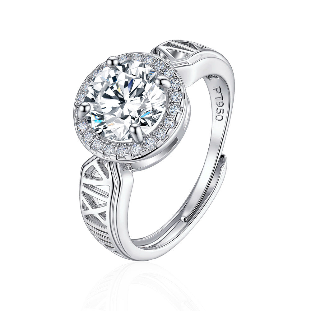 Wholesale Copper Zircon Roman Numeral Ring Stylish Silver Tone Women S Fashion Accessory For Everyday Wear Gift