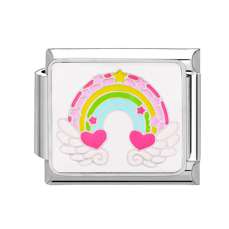 Wholesale Italian Charm Bracelet 9mm DIY Splicing Valentine' s Day Stainless Steel Composable Bracelet