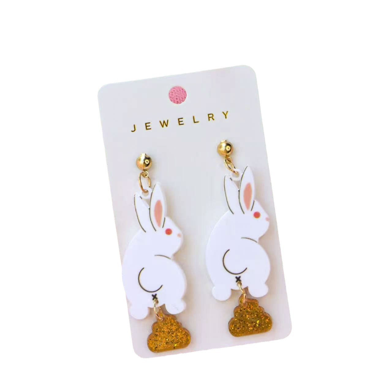 Wholesale Acrylic Easter Funny Bunny Earrings