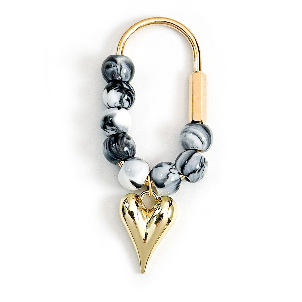 Wholesale Acrylic Bead Keychain With Star And Heart Charms Decorative Accessory For Bags And Car Keys
